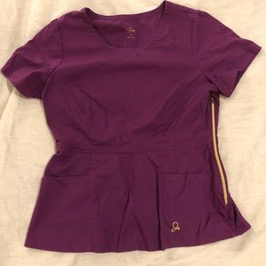 Jaanuu Magenta/Berry Scrub Top